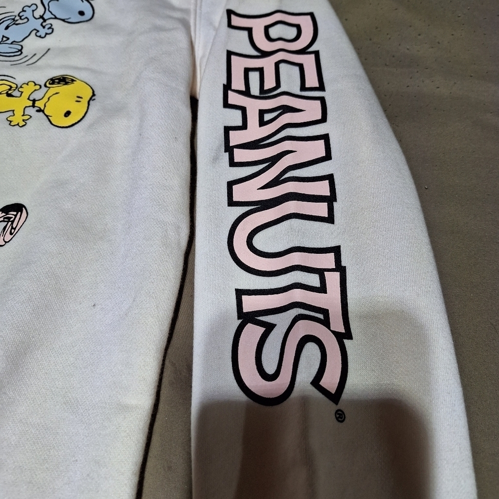 Peanuts dancing Snoopy pink sweatshirt. Womens small. NWT. - Picture 3 of 7